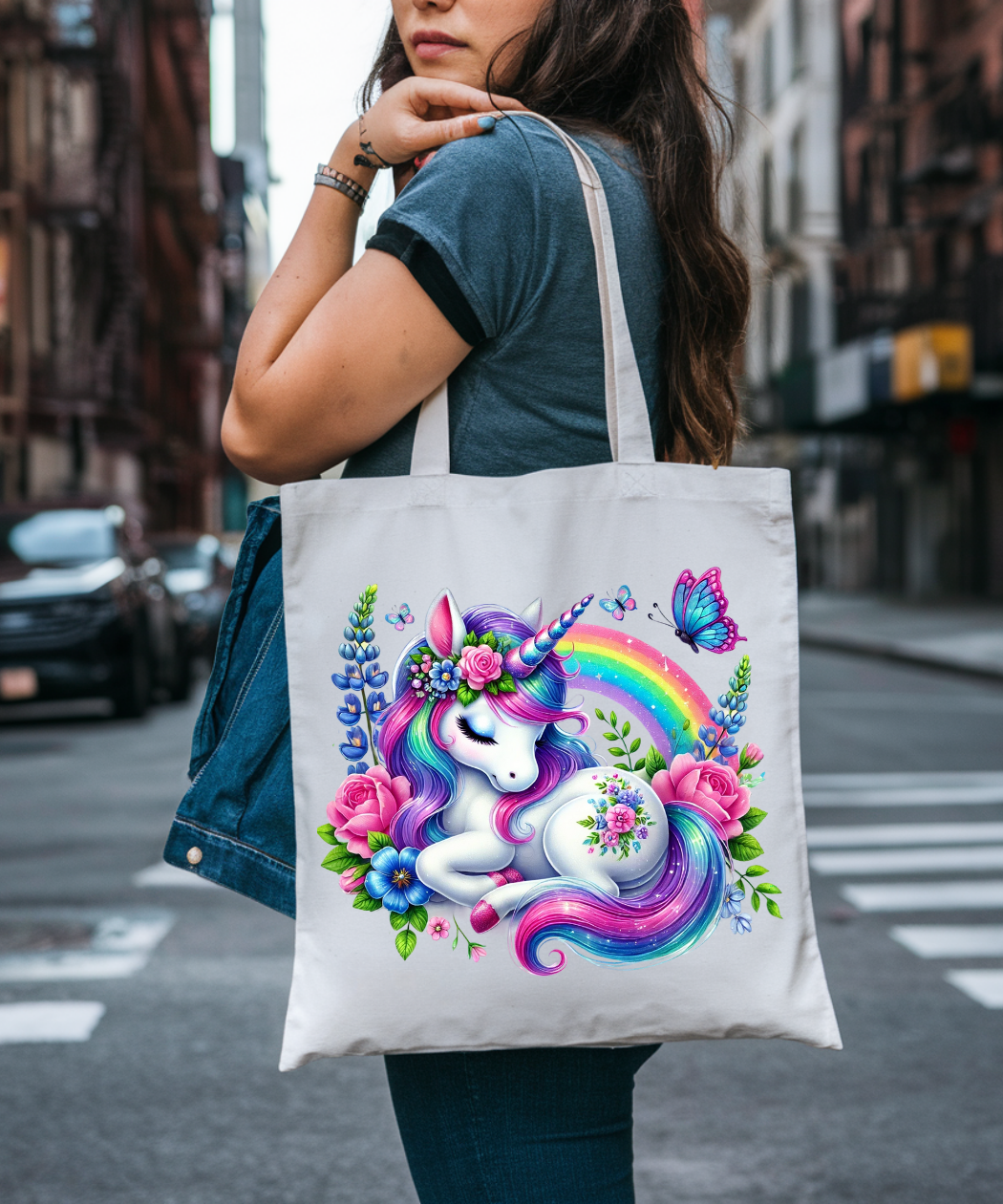 Baby Unicorn Sleeping PNG, Rainbow Unicorn Baby Graphic, Baby Unicorn with Butterflies Clipart, Cute Unicorn Clipart, Flowers Unicorn Clipart, Baby Unicorn Sleeping Graphic, Digital Download - Image 2