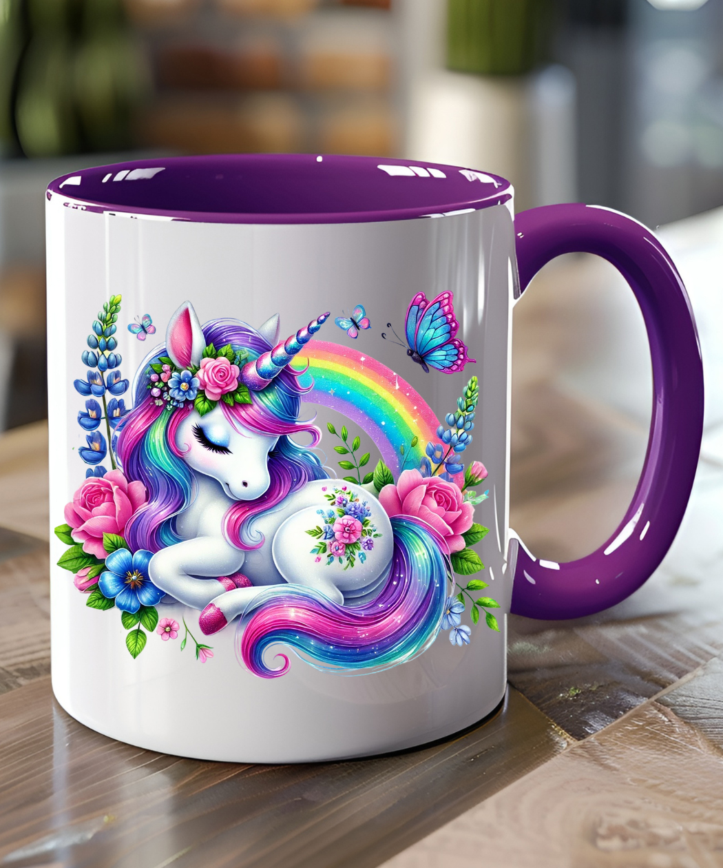 Baby Unicorn Sleeping PNG, Rainbow Unicorn Baby Graphic, Baby Unicorn with Butterflies Clipart, Cute Unicorn Clipart, Flowers Unicorn Clipart, Baby Unicorn Sleeping Graphic, Digital Download - Image 4