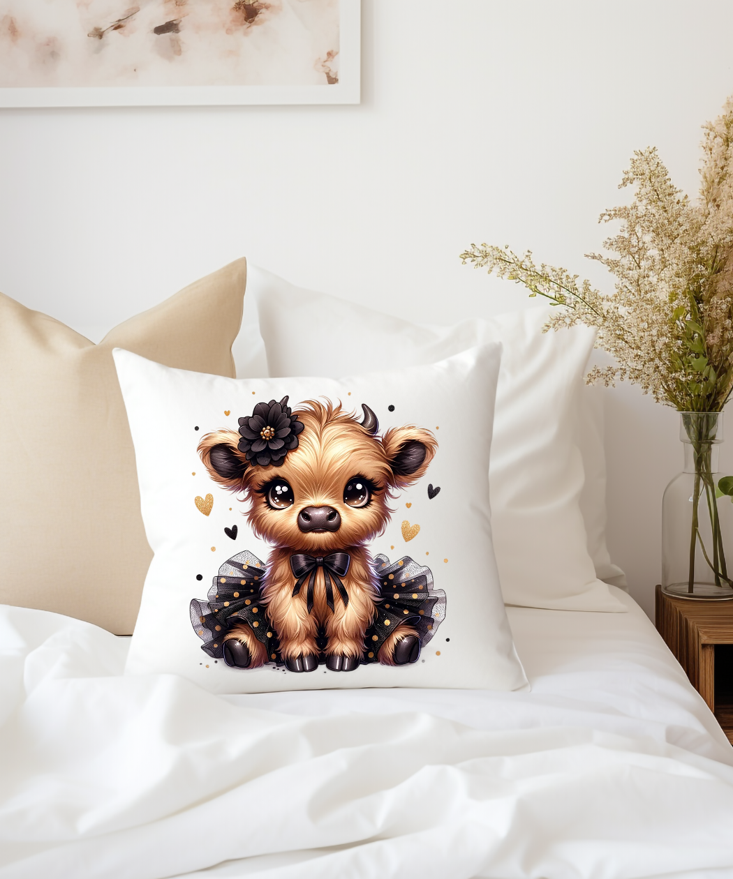 Cute Highland Cow PNG, Happy Highland Cow Graphic, Cute Highland Cow Valentines Day Clipart, Cute Baby Highland Cow Clipart, Highland Cow with Heart Clipart, Cute Highland Cow Graphic, Digital Download - Image 3