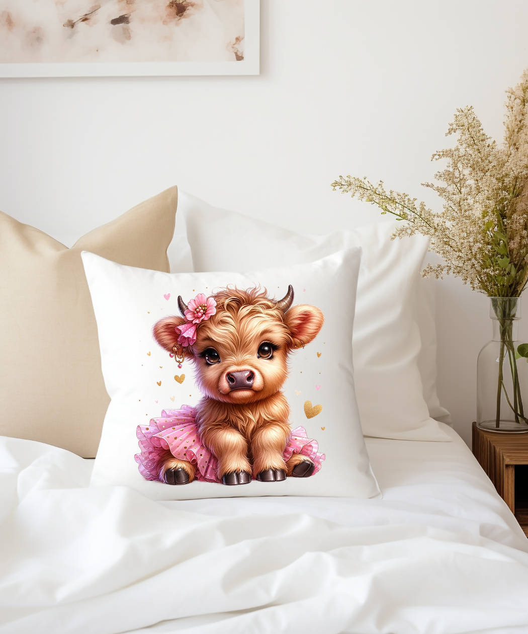 Cute Pink Highland Cow PNG, Happy Highland Cow Graphic, Cute Highland Cow Valentines Day Clipart, Cute Baby Highland Cow Clipart, Highland Cow with Heart Clipart, Cute Pink Highland Cow Graphic, Digital Download - Image 3