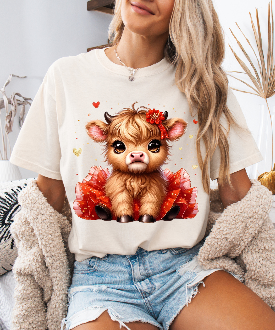 Cute Red Highland Cow PNG, Happy Highland Cow Graphic, Cute Highland Cow Valentines Day Clipart, Cute Baby Highland Cow Clipart, Highland Cow with Heart Clipart, Cute Red Highland Cow Graphic, Digital Download