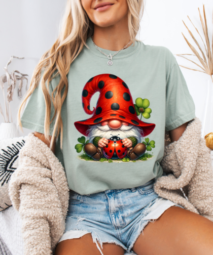 Ladybug Gnome PNG, Gnome with Lucky Clover Graphic, Watercolor Ladybug Gnome Clipart, Gnome Ladybug Summer Clipart, Cute Gnome Clipart, Ladybug Gnome Graphic, Digital Download