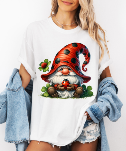 Ladybug Gnome Looking Forward PNG, Gnome with Lucky Clover Graphic, Watercolor Ladybug Gnome Clipart, Gnome Ladybug Summer Clipart, Cute Gnome Clipart, Ladybug Gnome Looking Forward Graphic, Digital Download