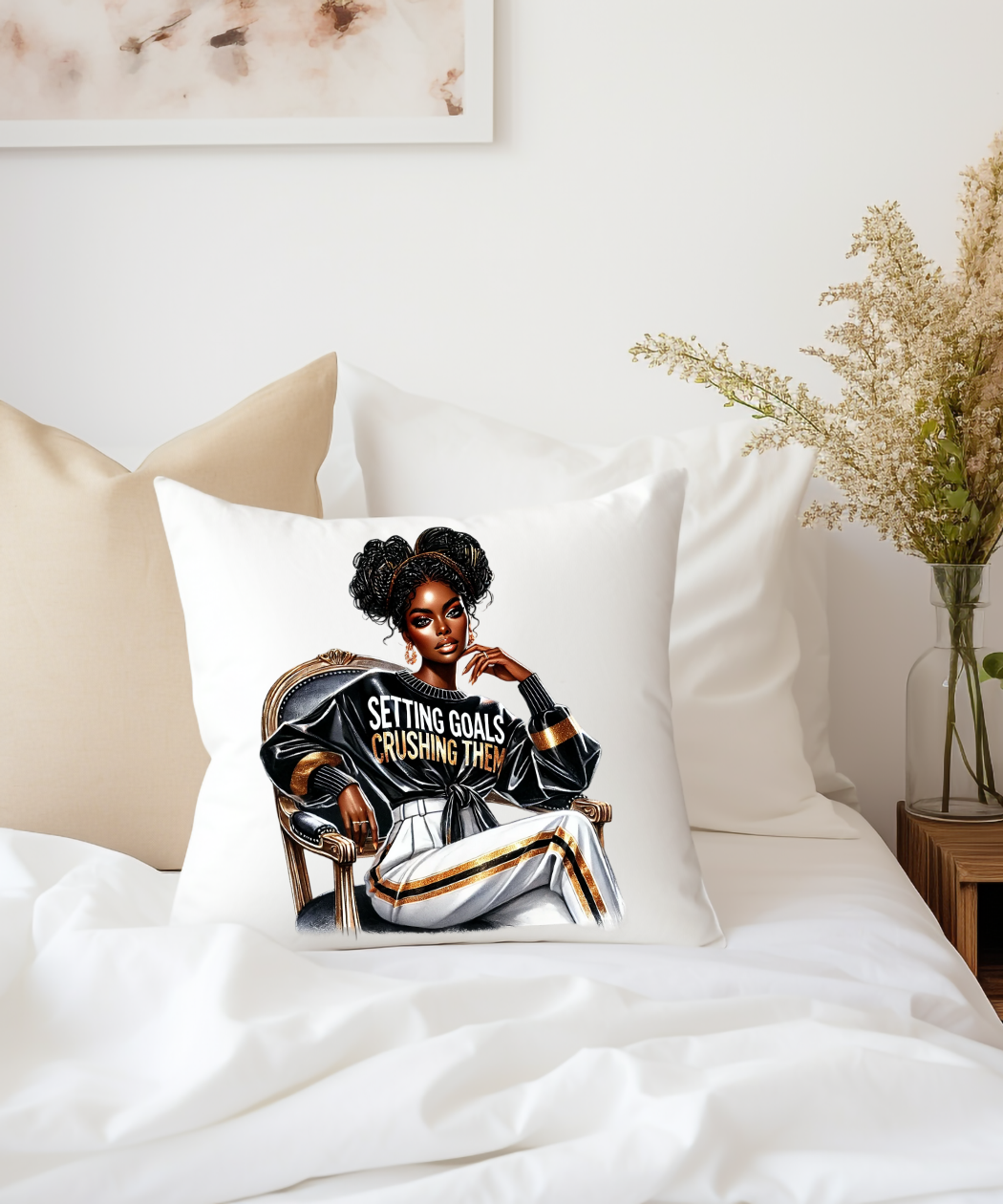 Setting Goals Crushing them PNG, Black Girl Sitting Like Queen Graphic, Fashionable Girl Clipart, Afro Girl Clipart, Girl Boss Clipart, Setting Goals Crushing them Graphic, Digital Download - Image 3