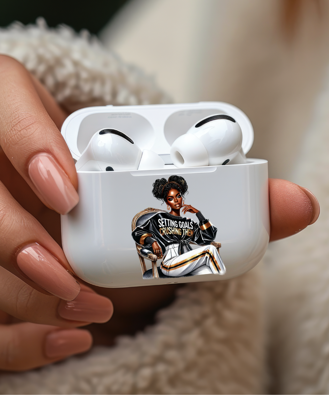 Setting Goals Crushing them PNG, Black Girl Sitting Like Queen Graphic, Fashionable Girl Clipart, Afro Girl Clipart, Girl Boss Clipart, Setting Goals Crushing them Graphic, Digital Download - Image 5