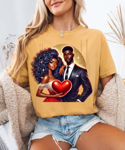 Valentines Day Couple with Heart PNG, Valentines Day Black Couple Graphic, Valentines Day Trendy Couple Clipart, Black Couple with Heart Clipart, Cute Black Couple Clipart, Valentines Day Couple with Heart Graphic, Digital Download